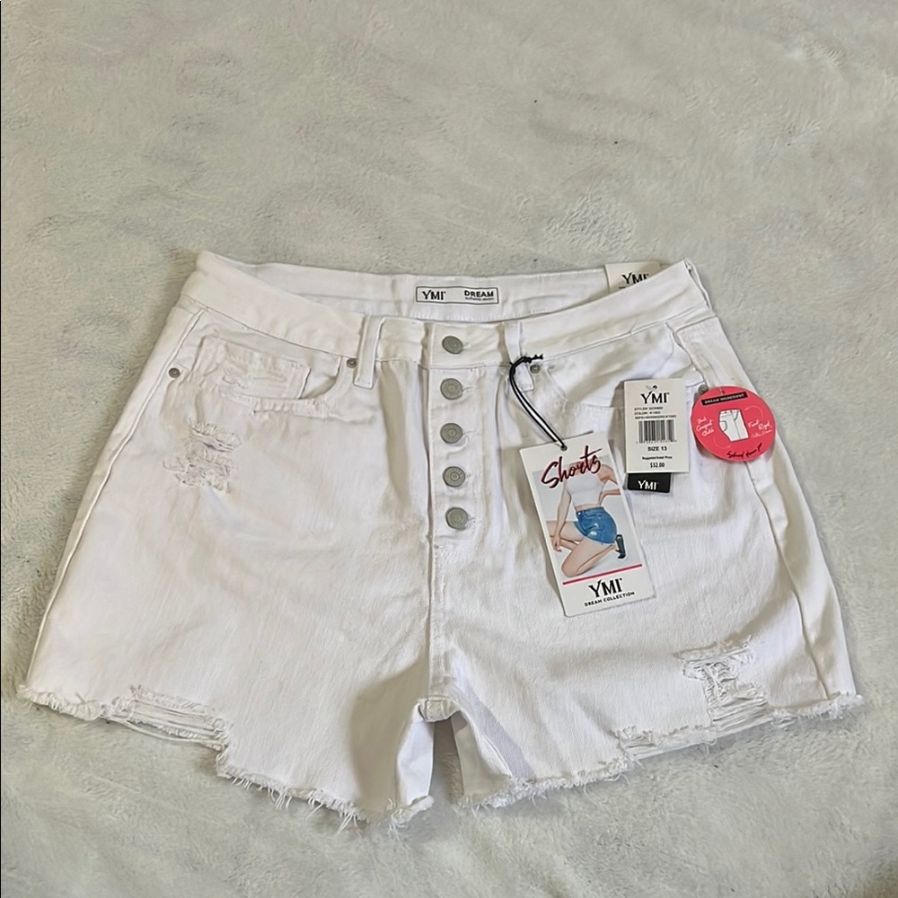 YMI Women's White Denim Shorts